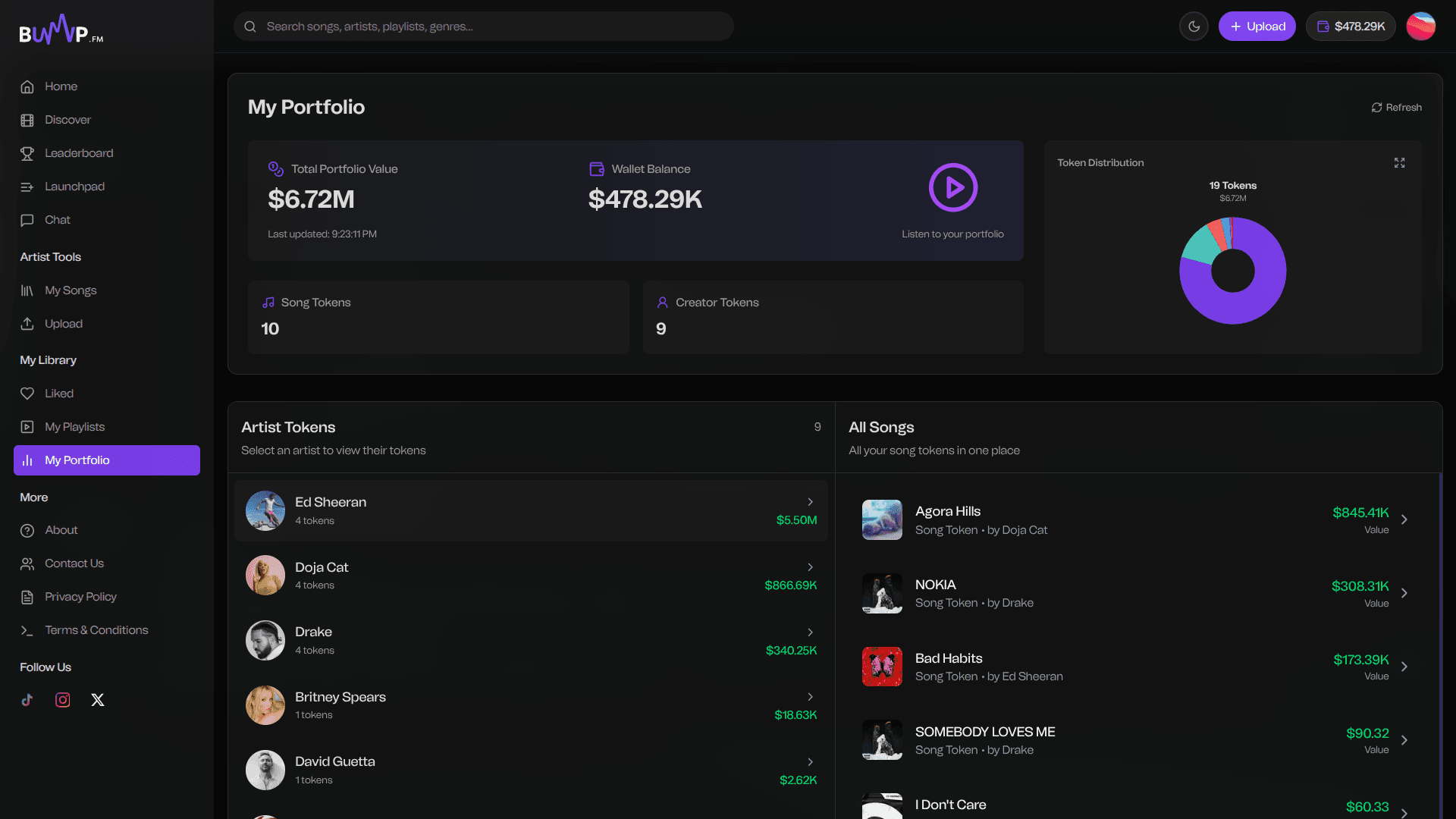 Portfolio management interface